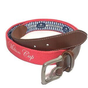 J.T. Belt.co pink belt leaf Embroidery Size 36 Made In USA